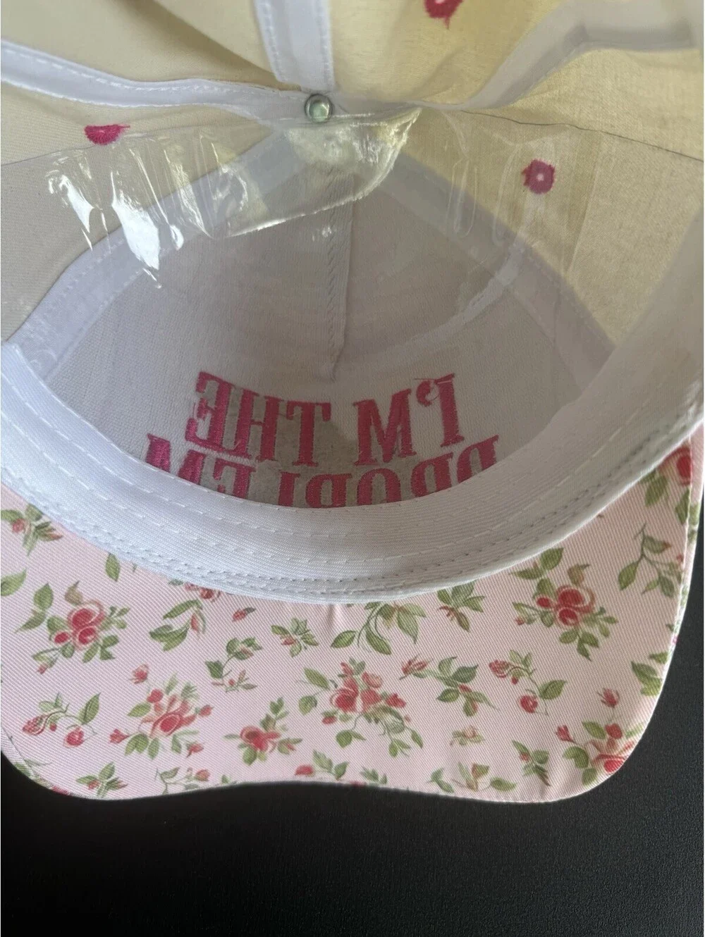 ZENANA I’m The Problem Trucker Hat Pink Floral Embroidered Snapback Cap NEW